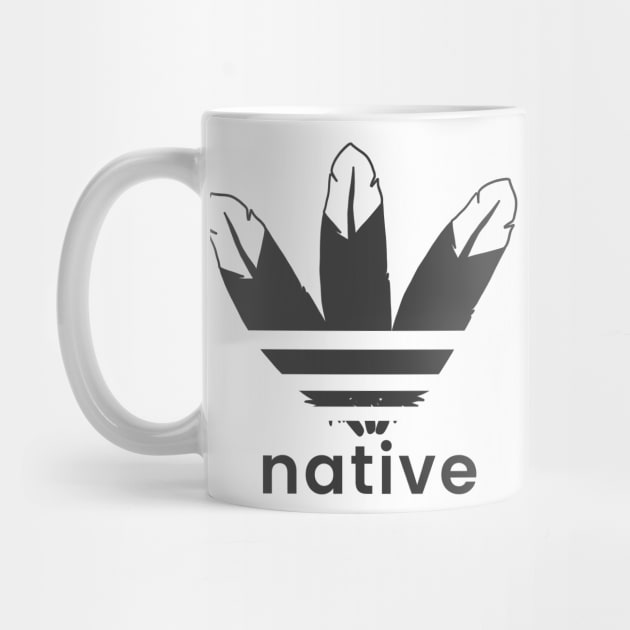 Native American 3 Feather Design Black by Eyanosa